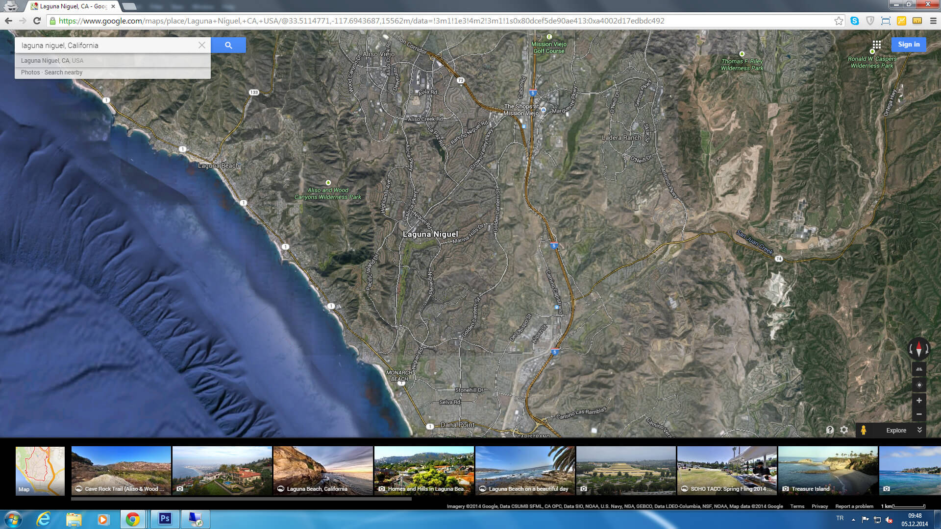 laguna beach carte californie eu satellite