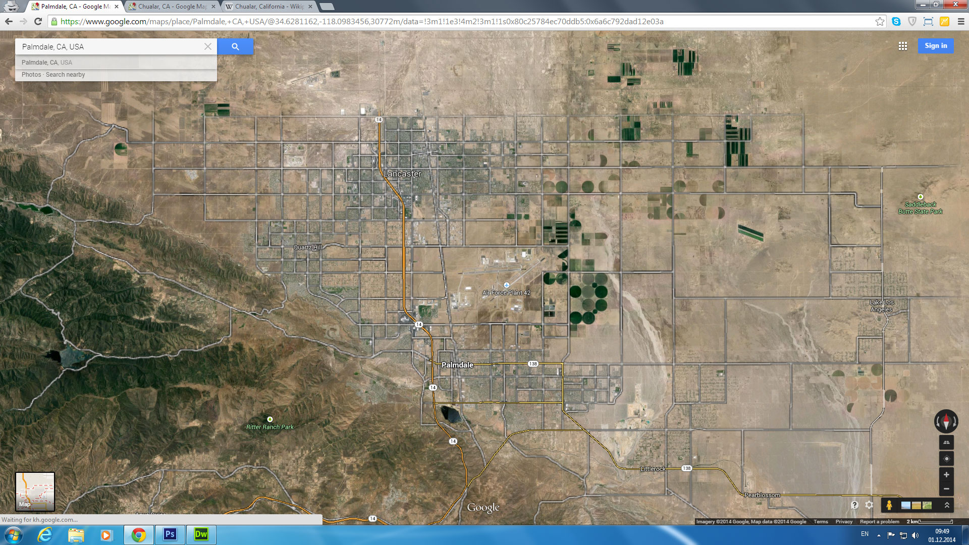 palmdale carte californie eu