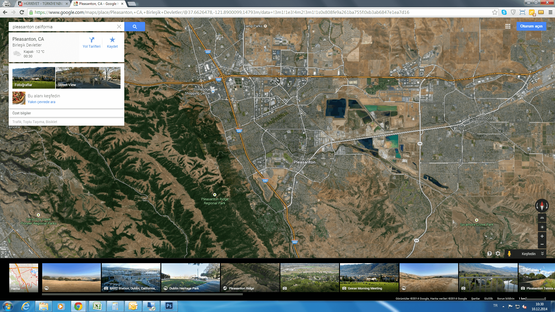 pleasanton carte californie eu satellite