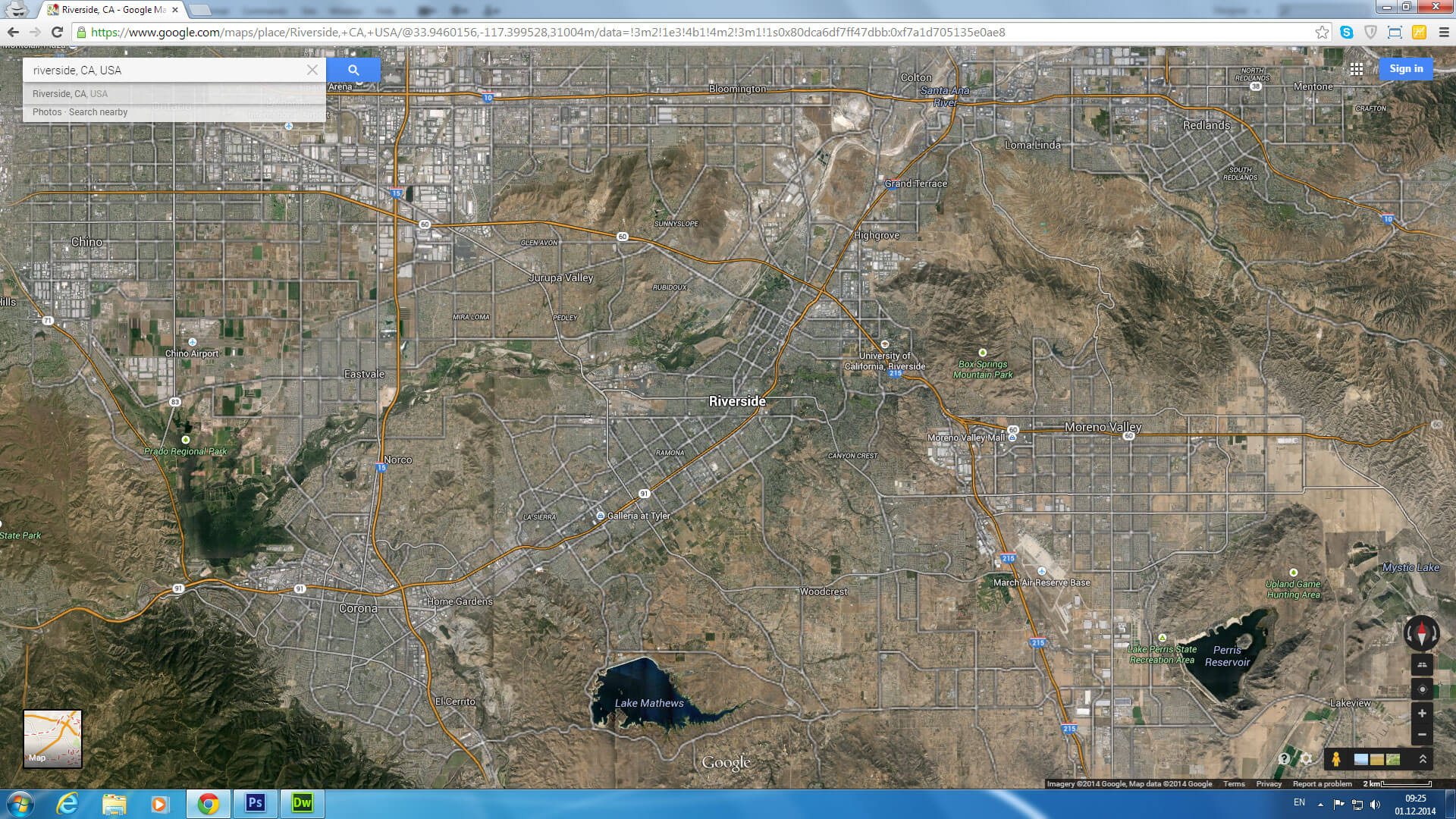 riviereside carte californie eu satellite