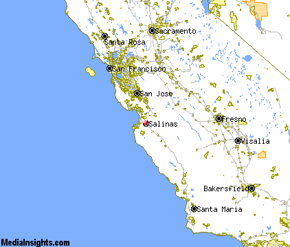 salinas carte north californie