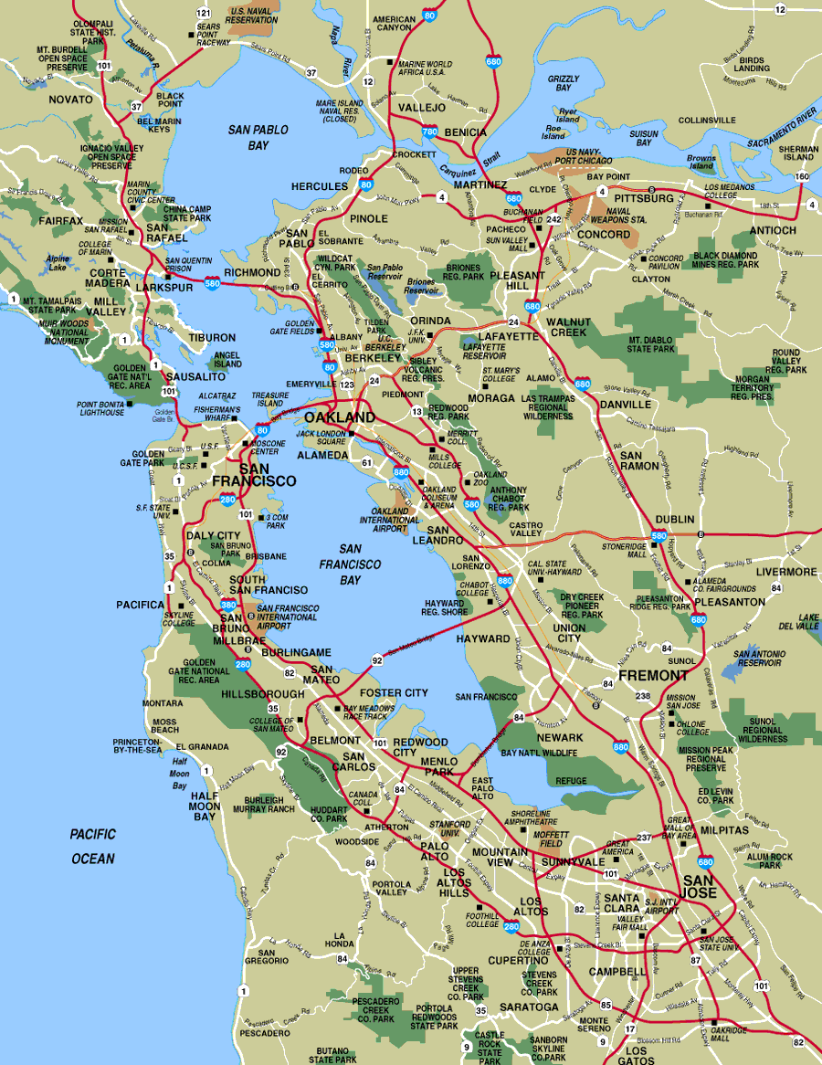 san francisco baie surface plan