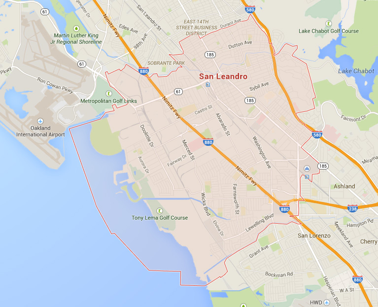 san leandro californie carte eua