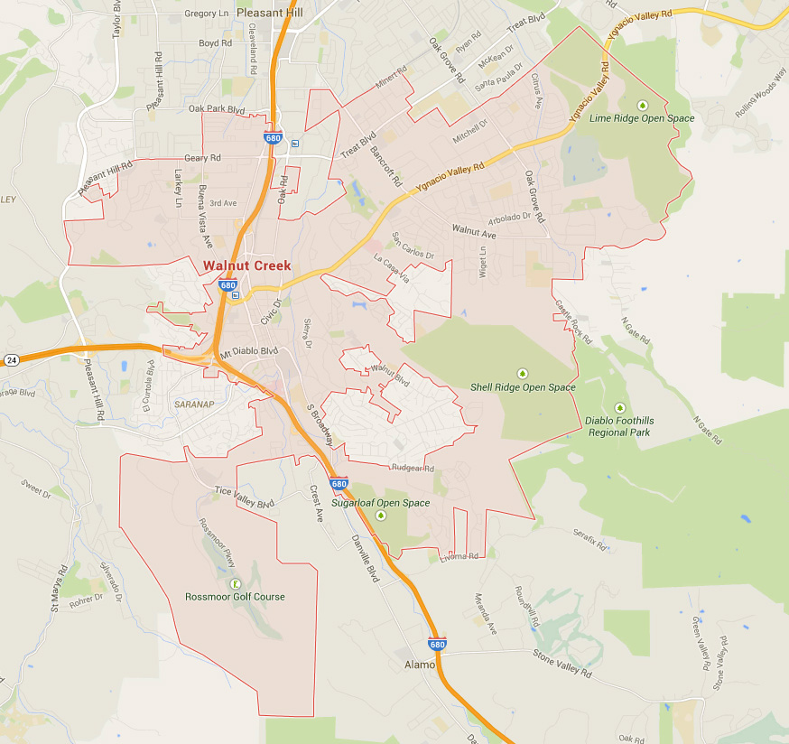 walnut creek californie carte eua