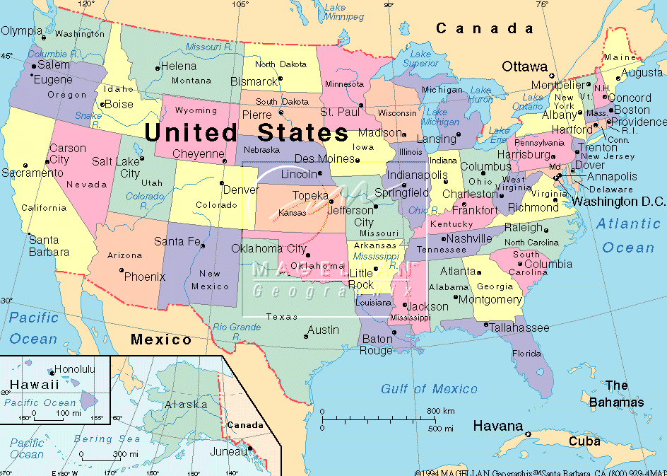 Carte du USA Politique