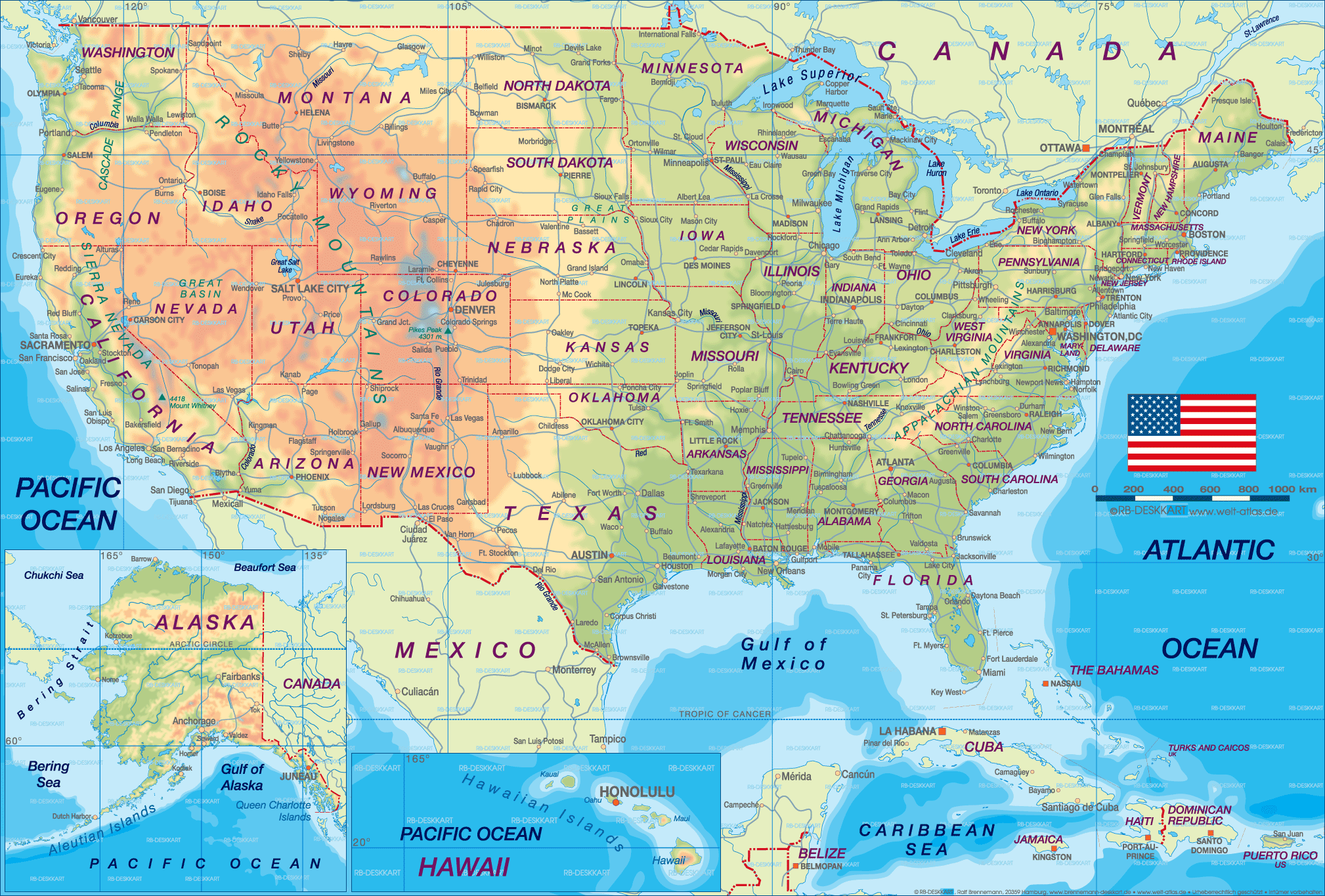 Cartes du Etats Unis Atlas