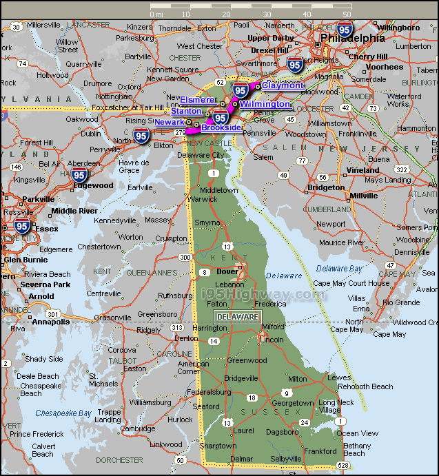 delaware carte entre etats 95