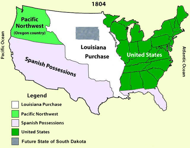Etats Unis Carte 1804