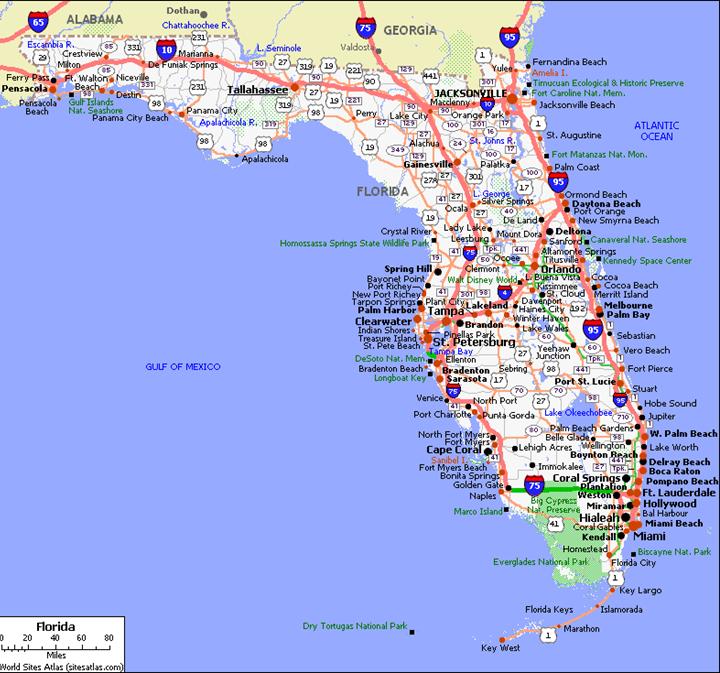 florida etat itineraire carte