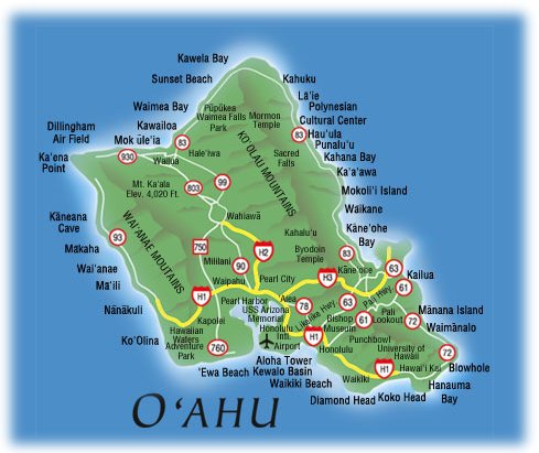 hawaii carte Ile