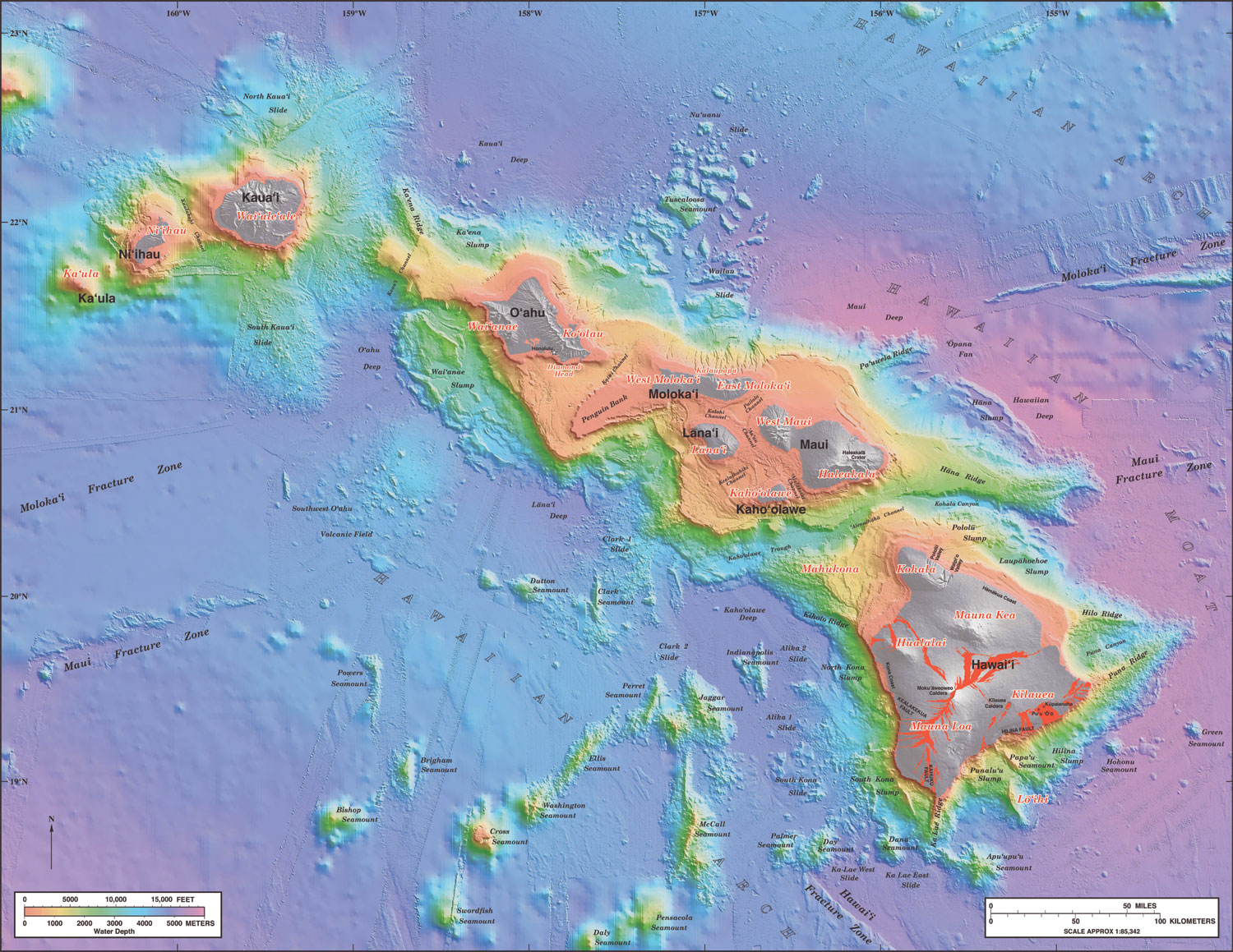 hawaii terrain carte