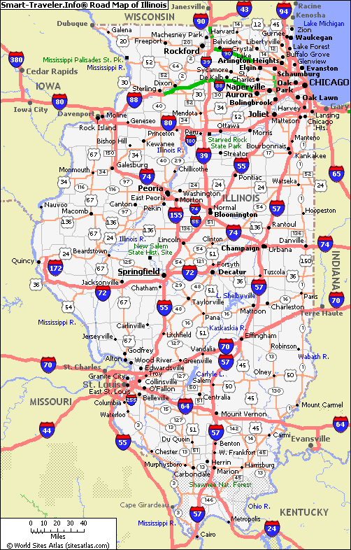 route carte du illinois