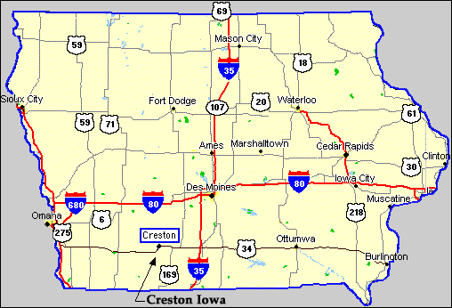 Iowa autoroutes carte