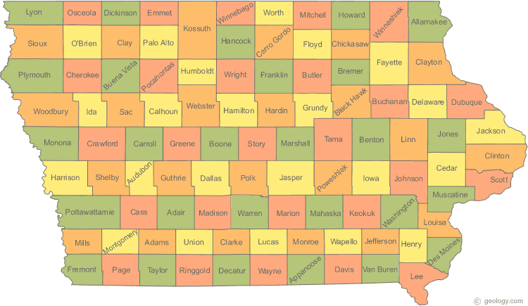 carte du iowa