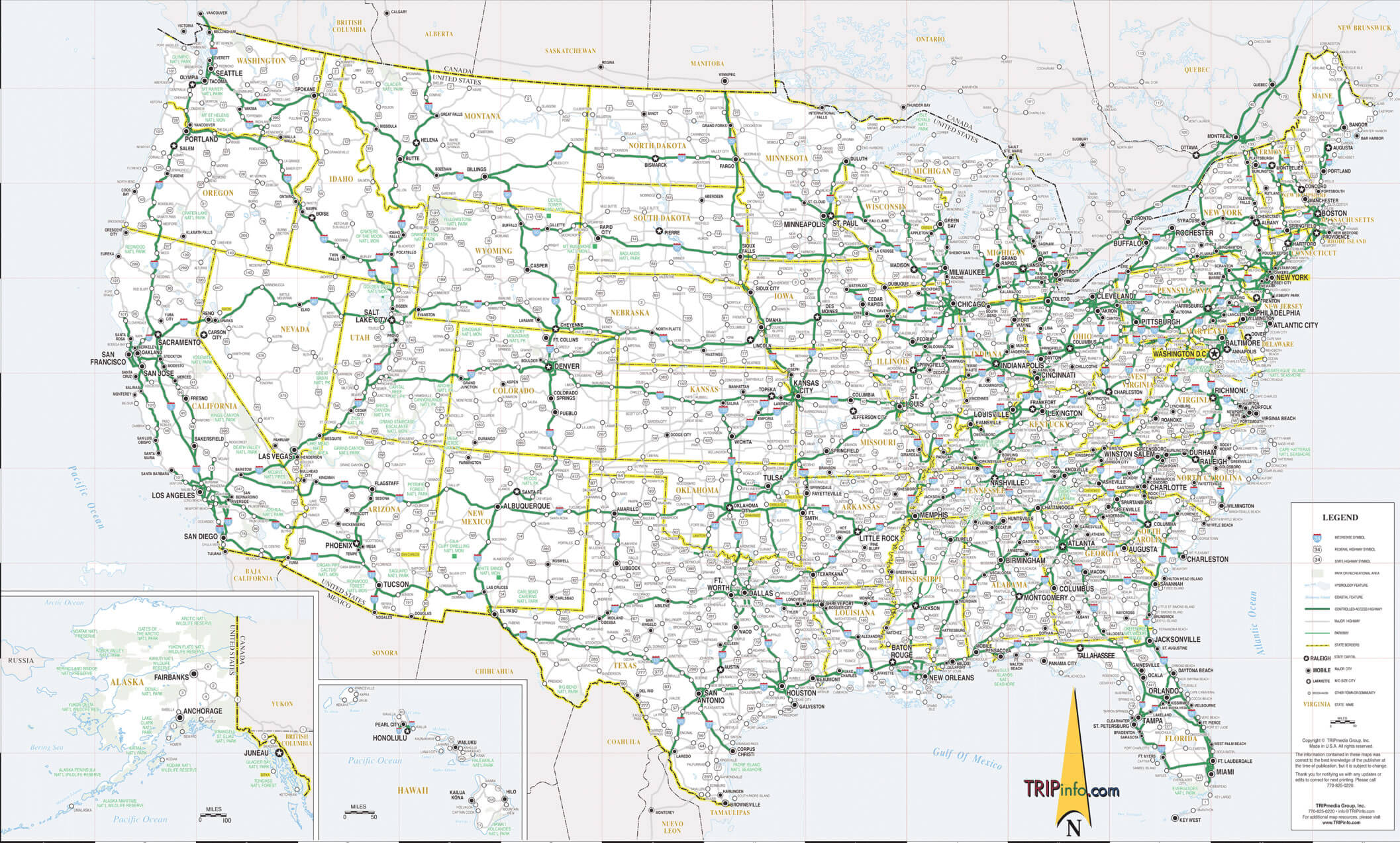 Land Carte du Les Etats Unis d'Amerique