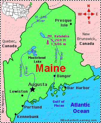 maine villes carte