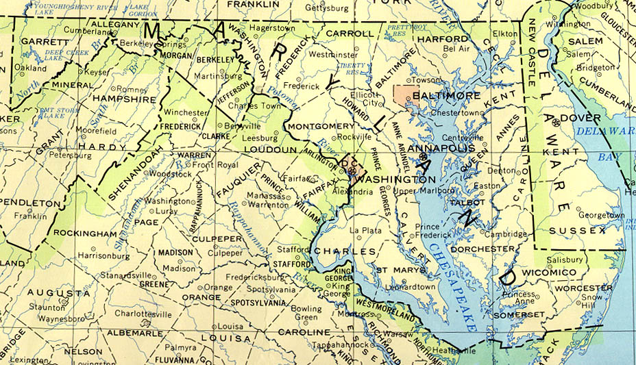 maryland historique carte