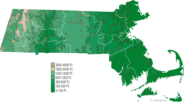 massachusetts physique carte