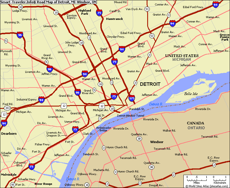 route plan de detroit