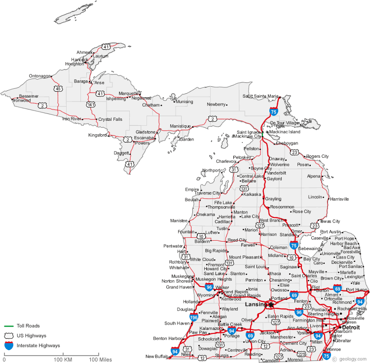 michigan etat carte