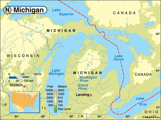 michigan physique carte