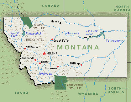 montana geographique carte