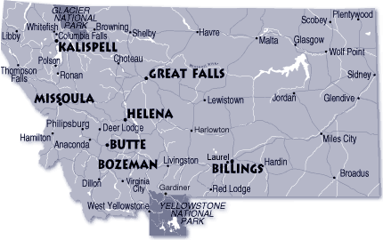 montana villes carte