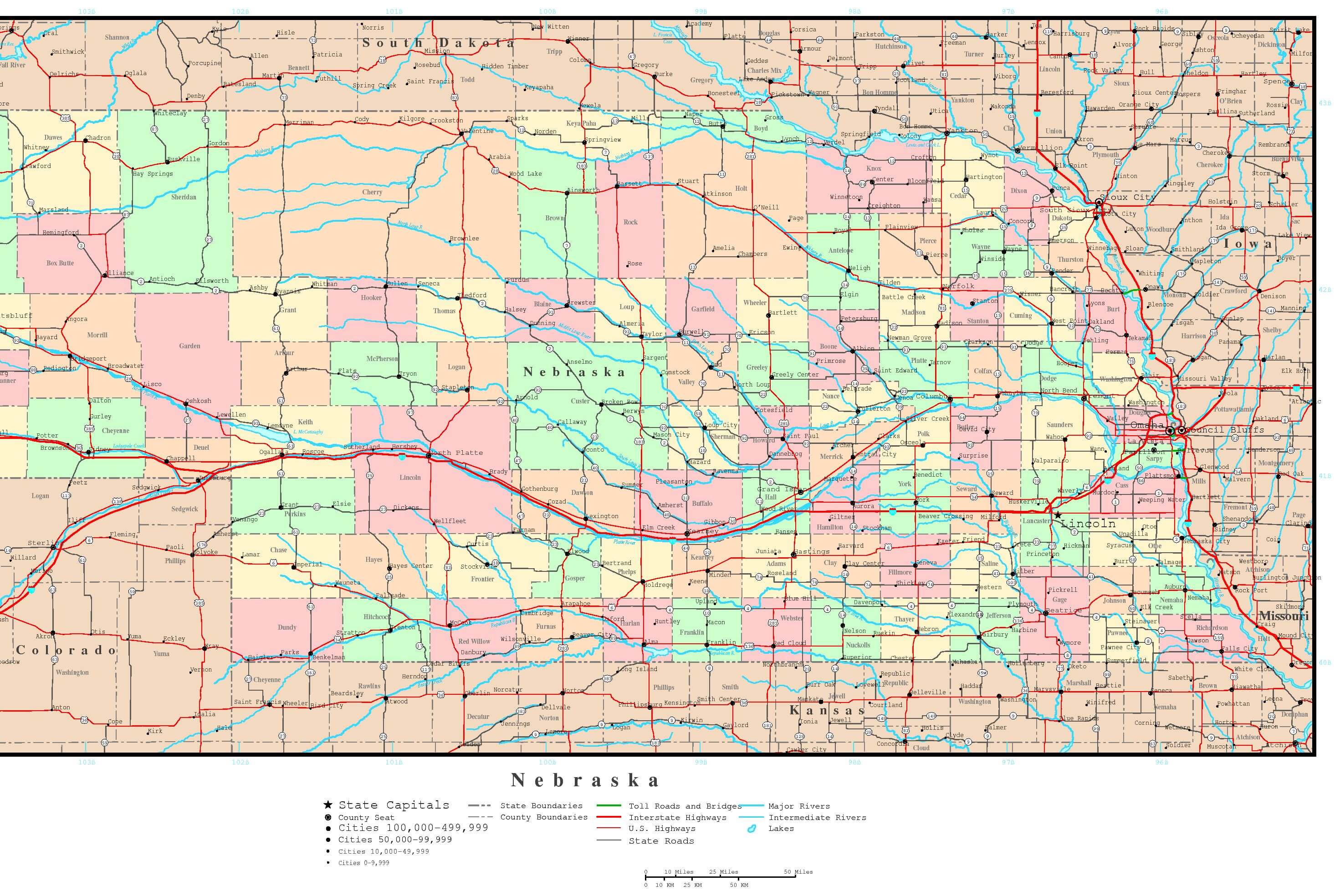 Nebraska politique carte