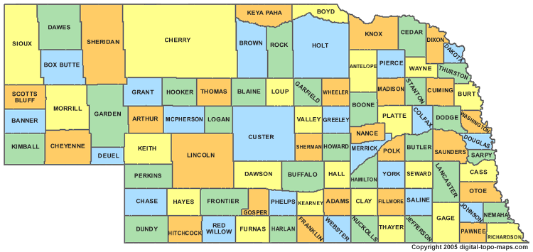 nebraska comte carte