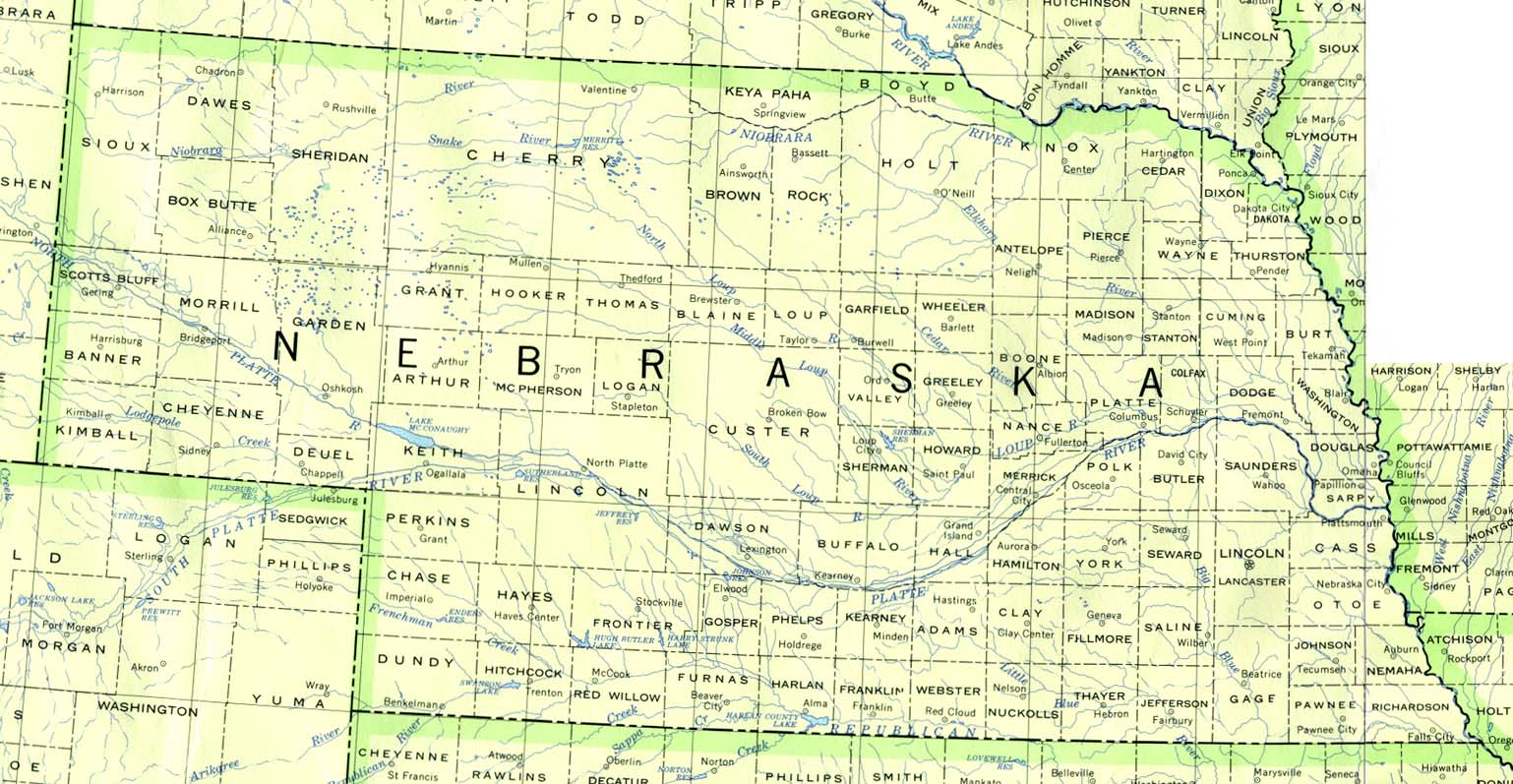 nebraska comtes carte