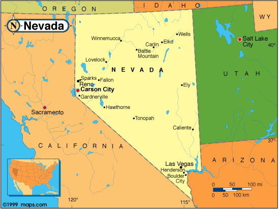 Las Vegas Nevada Plan et Image Satellite