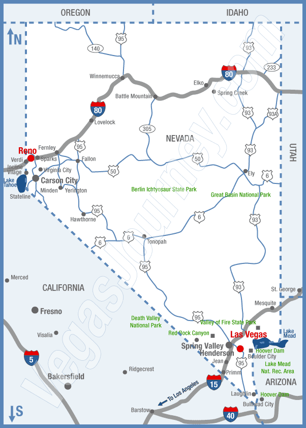 nevada itineraire carte