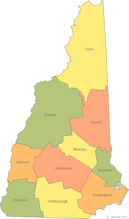 carte du new hampshire