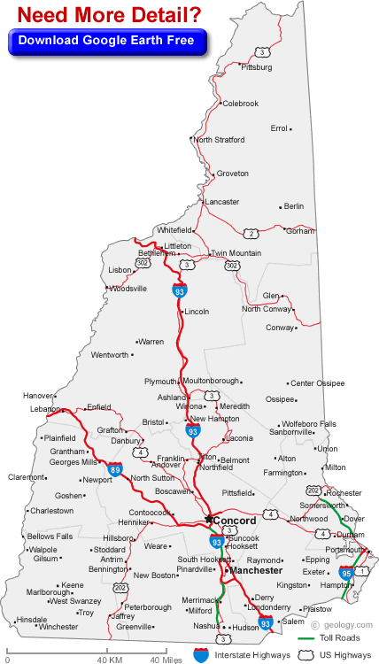 new hampshire itineraire carte