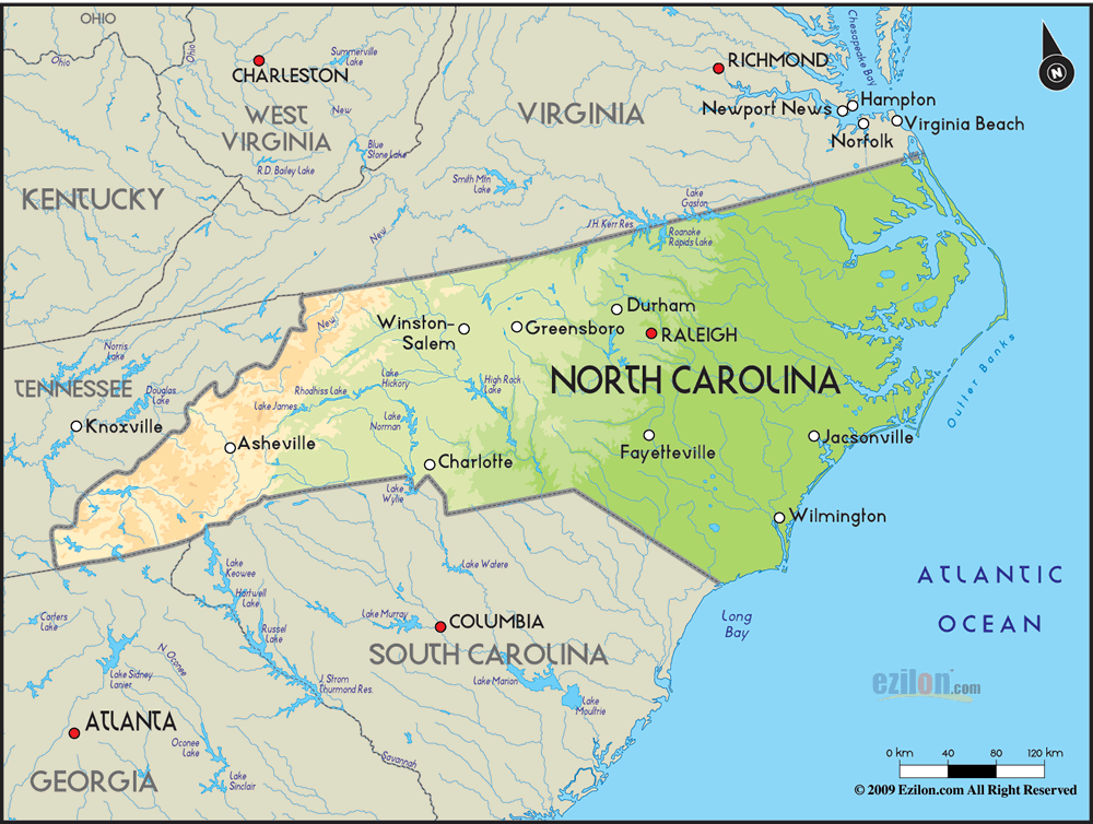 cartes du nord carolina