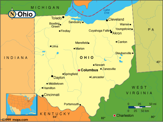 comtes carte du ohio