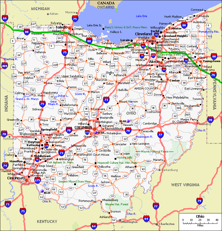 ohio itineraire carte