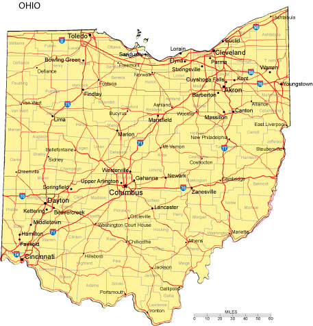 villes carte du ohio