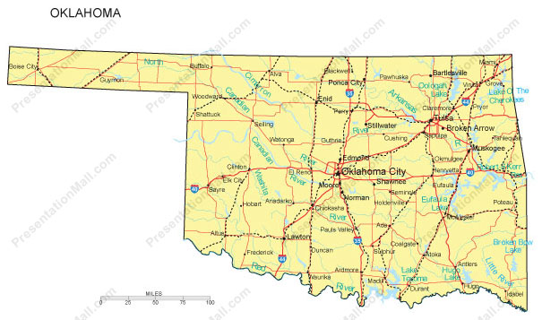 etat du oklahoma carte