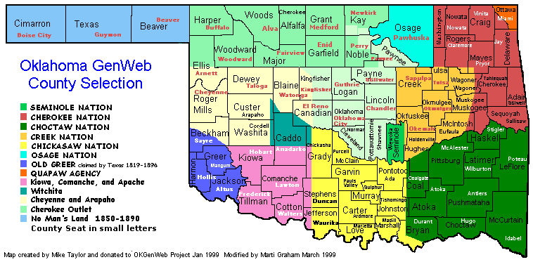 oklahoma comte selection carte