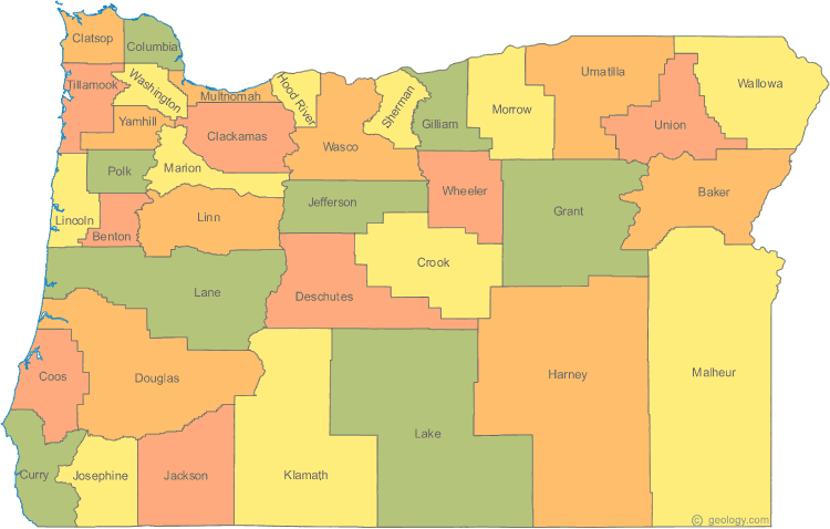 carte du oregon