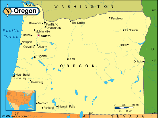 politique carte du oregon