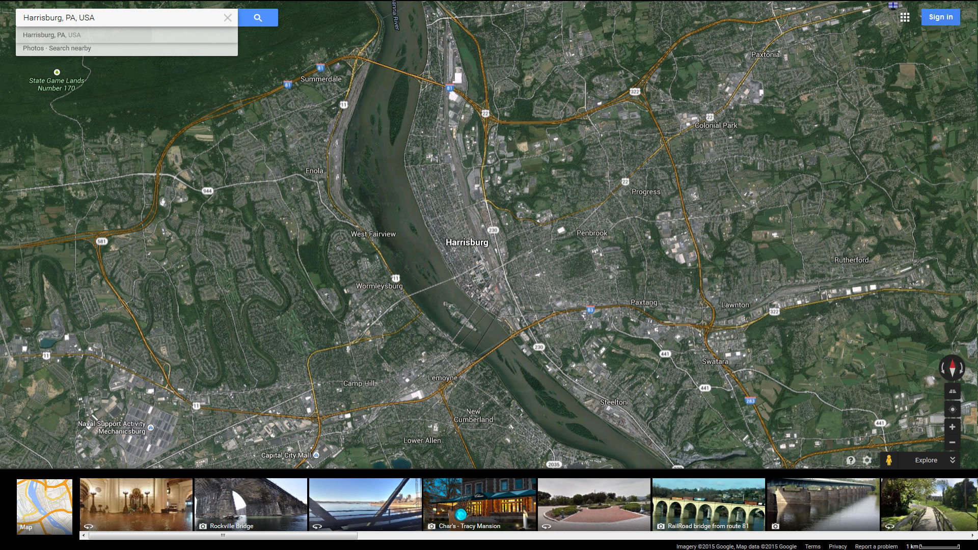 harrisburg carte pennsylvania eu satellite