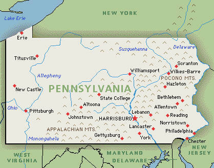 pennsylvania national parc carte