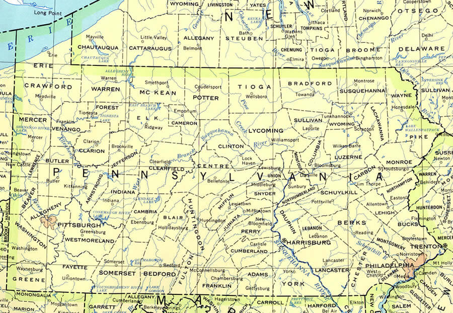 pennsylvania politiques carte