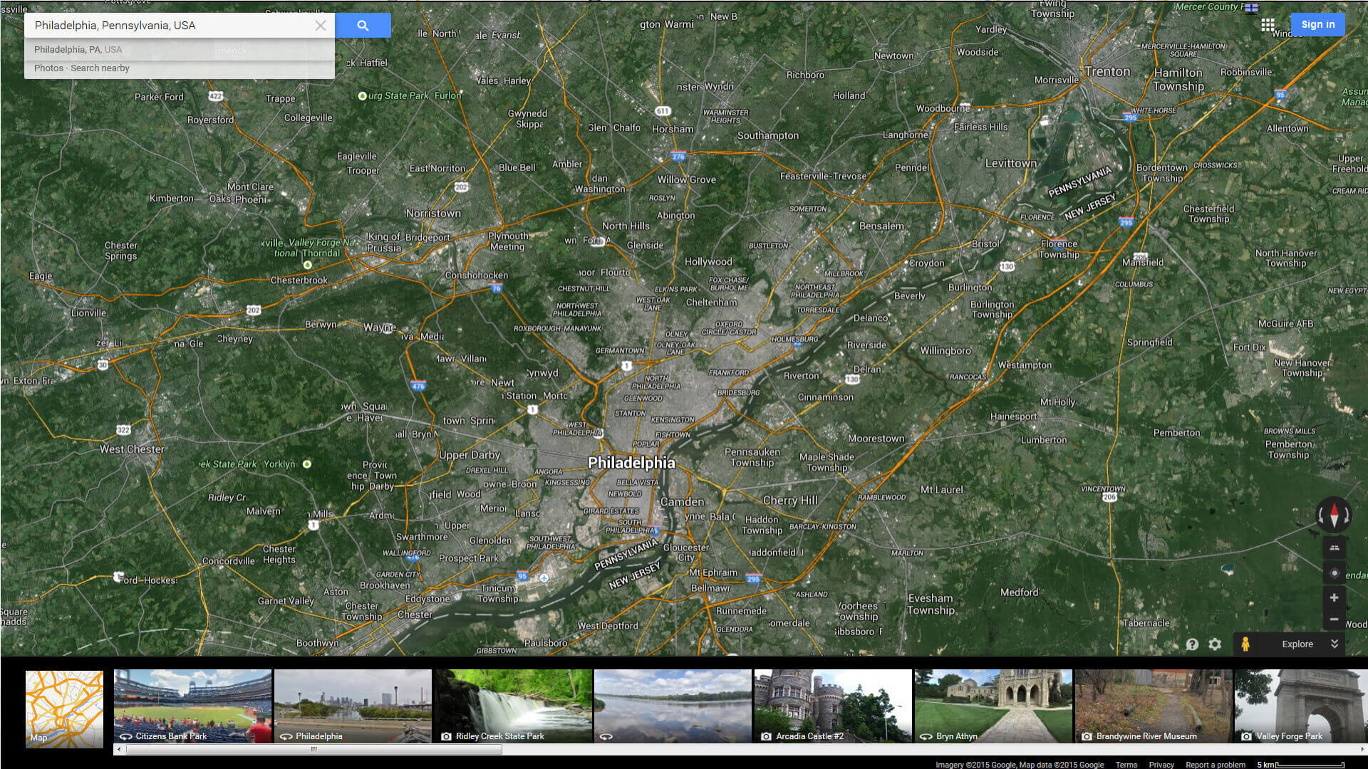 philadelphia carte pennsylvania eu satellite