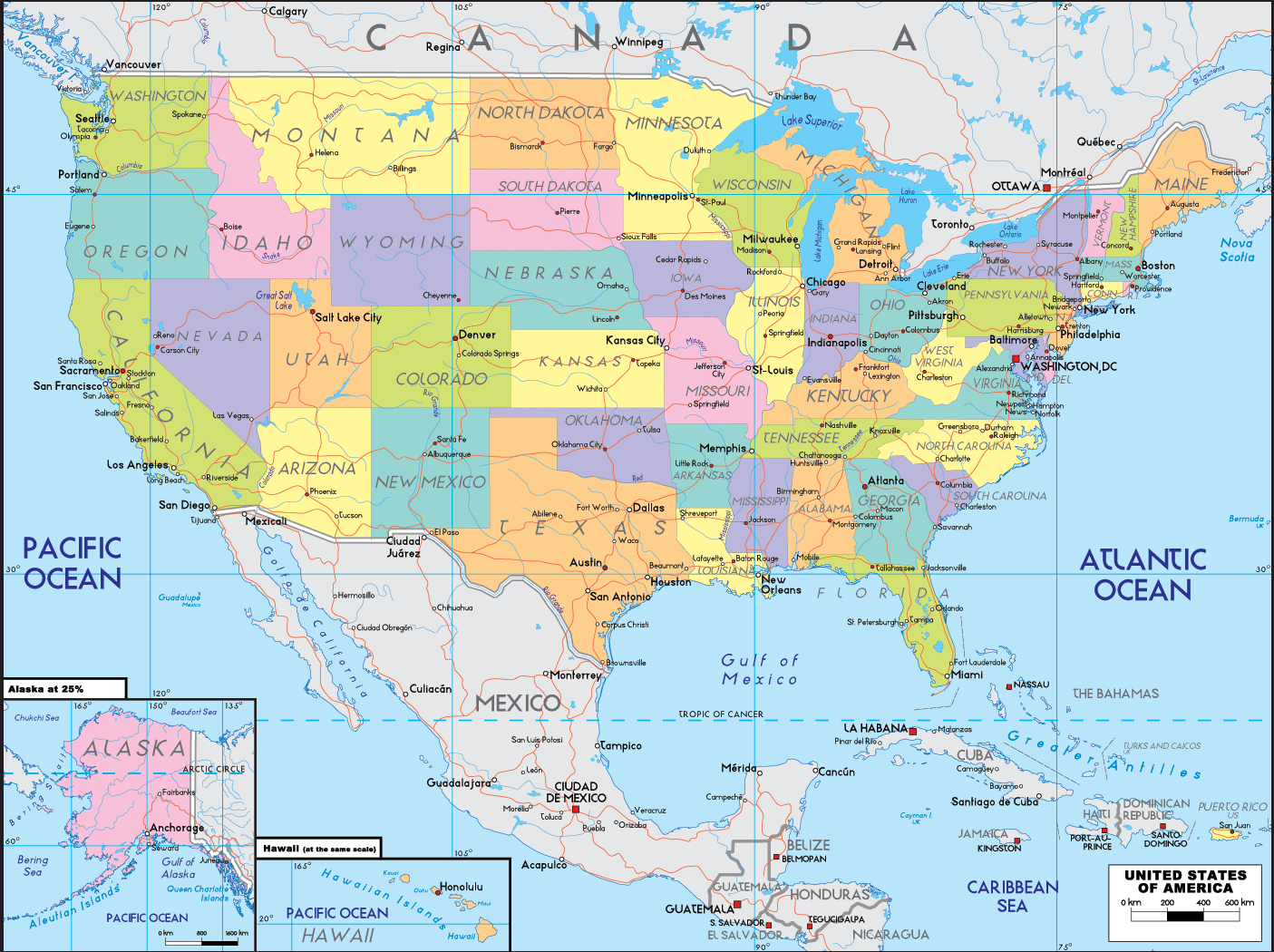 Politique Carte du Etats Unis