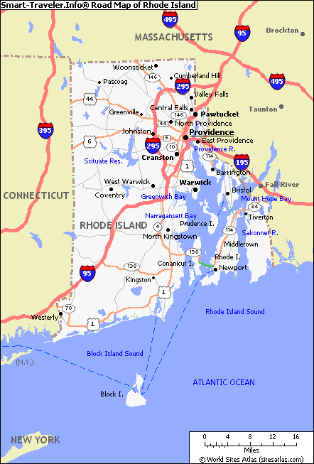 route carte du rhode Ile