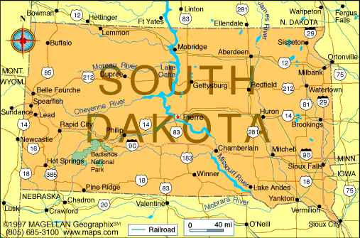 sud dakota carte