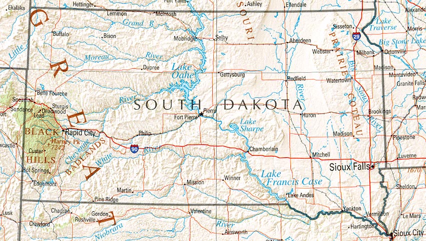 sud dakota carte